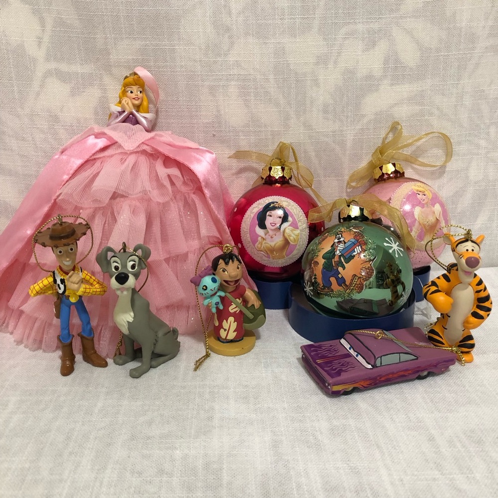 Vintage Disney Pixar Y2K Christmas Ornaments Princess Storybook Collection Lot